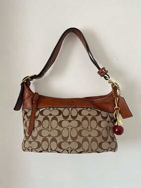 COACH Signature Canvas Shoulder Bag in Brown